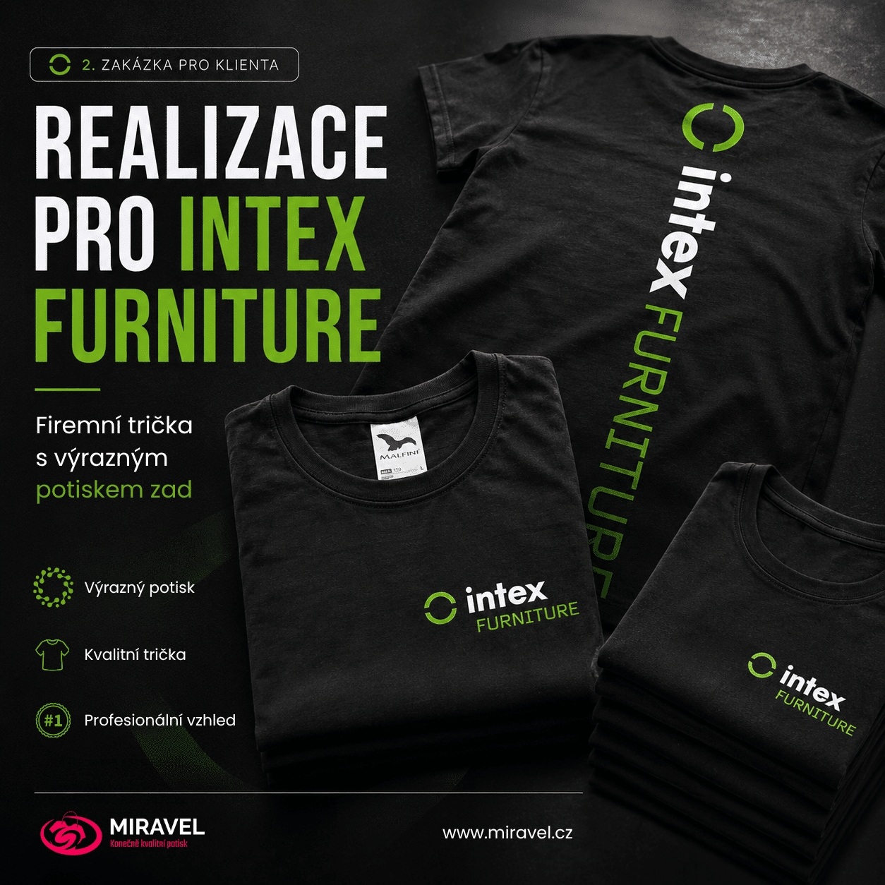 Firemní trička Intex Furniture s potiskem loga
